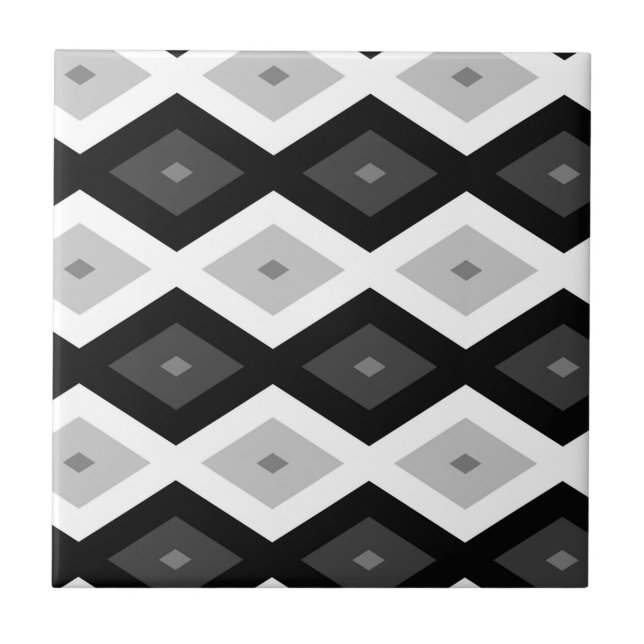 Carreau Black, white and grey diamond pattern (Devant)