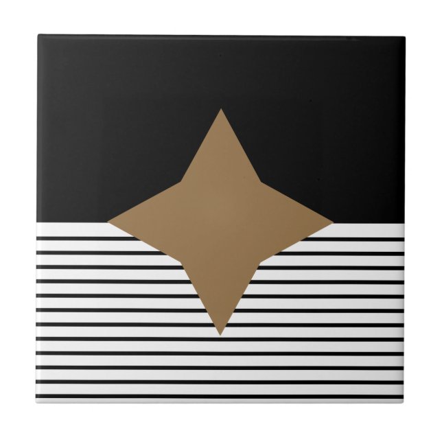 Carreau Black White Colorblock & Brown Diamond (Devant)