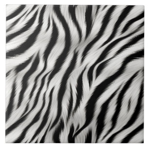 Carreau Black White Zebra Print Animal Safari