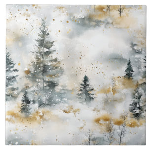Carreau Blanc et doré Noël cosy