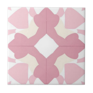 Carreau Blanc, jaune pastel et rose floral