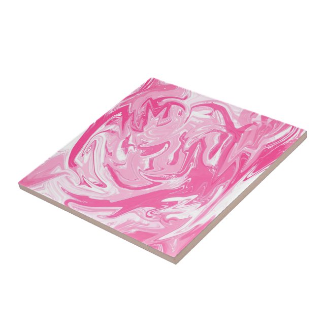 Carreau Blanc rose Faux Marbre Pierre Carrelage céramique  (Côté)