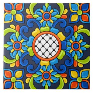Carreau Bleu Abstrait Art Déco