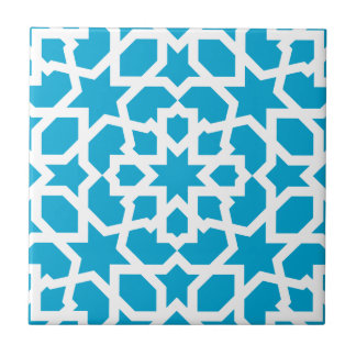 Carreau bleu arabesque marocaine et mosaïque