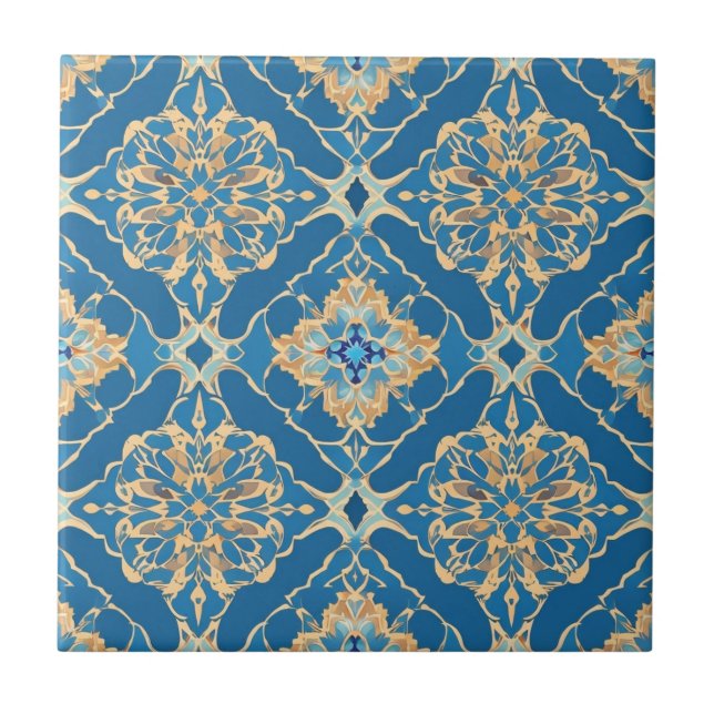 Carreau Bleu Art Nouveau Marocain Ethique (Devant)