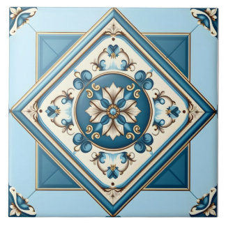 Carreau Bleu Baroque Méditerranée