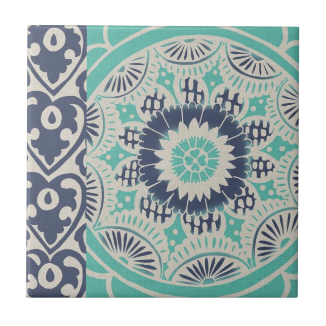 Carreau bleu Batik III (Devant)