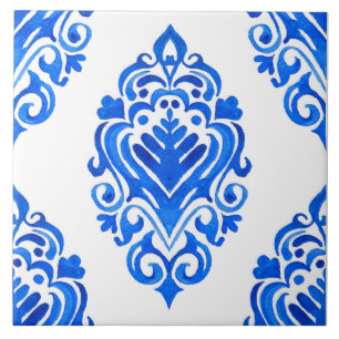 Carreau Bleu blanc azulejos art espagnol carrelage méditer