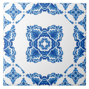 Carreau Bleu bleu méditerranéen blanc