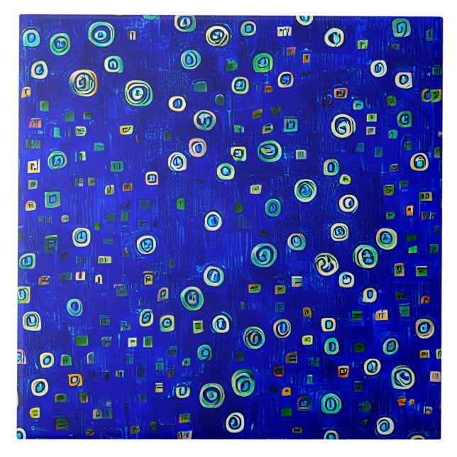 Carreau Bleu bohème Art Nouveau (Devant)