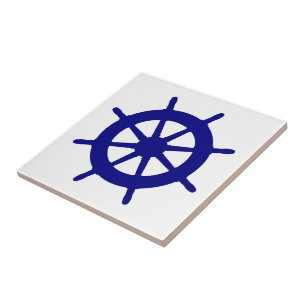 Carreau Bleu de la marine sur la roue blanche du navire