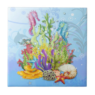 Carreau Bleu de la vie marine tropicale