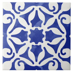 Carreau Bleu Décor Méditerranéen