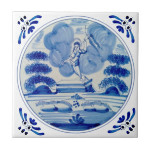 Carreau Bleu Delft Résurrection du Christ c1760 Repro