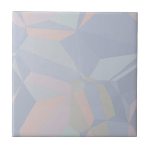 Carreau Bleu Dusté & Peach Polygons sans fil
