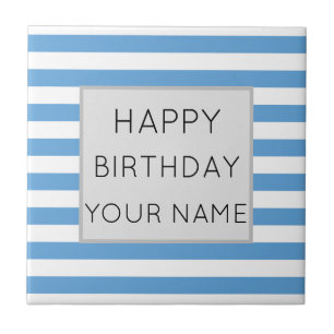 Carreau Bleu Et Blanc Joyeux Anniversaire