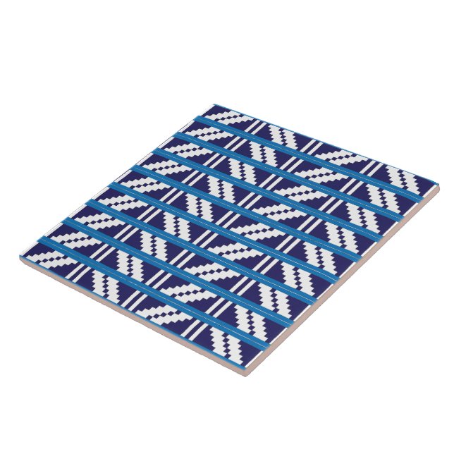 Carreau Bleu et blanc letton Letton Ethnic Folk art (Côté)