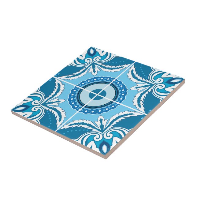Carreau 💙 🤍 bleu et blanc Porto Azulejos, (Côté)