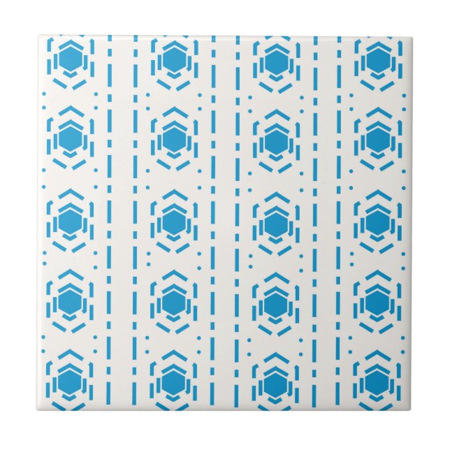Carreau Bleu et écrin méditerranéen Motif en céramique  (Devant)