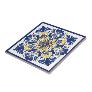 Carreau 💛 💙 bleu et jaune, Azulejos