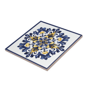 Carreau 💛 💙 bleu et jaune, Azulejos