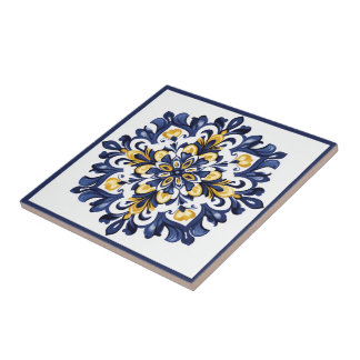 Carreau 💛 💙 bleu et jaune, Azulejos
