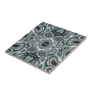 Carreau Bleu foncé bleu marine vert gris ethnique tribu Ar