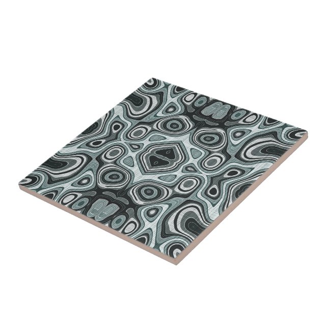 Carreau Bleu foncé bleu marine vert gris ethnique tribu Ar (Côté)