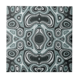 Carreau Bleu foncé bleu marine vert gris ethnique tribu Ar
