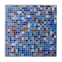 Bleu Funky Motif "Carrelage de salle de bain"