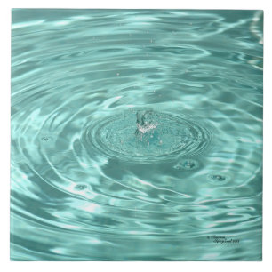 Carreau Bleu gouttes d'eau ondulée Tuile