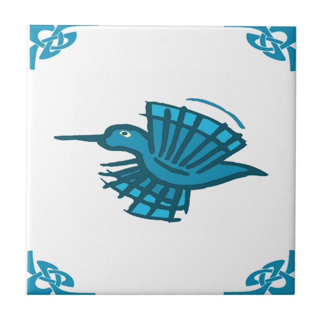 Carreau Bleu hollandais Humming Bird (Devant)