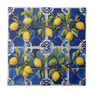 Carreau Bleu méditerranéen et citrons traditionnels