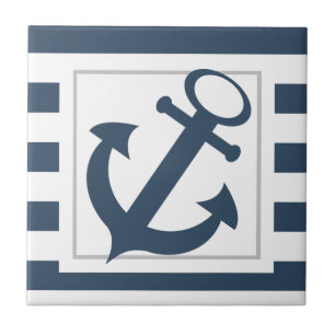 Carreau Bleu nautique avec Ancre