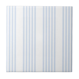 Carreau Bleu pâle et blanc cinq bandes motif