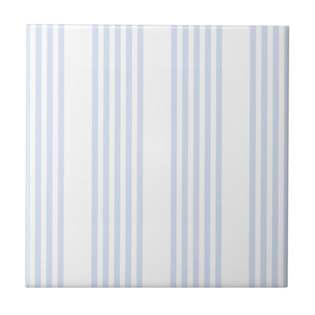 Carreau Bleu pâle et blanc cinq bandes motif (Devant)