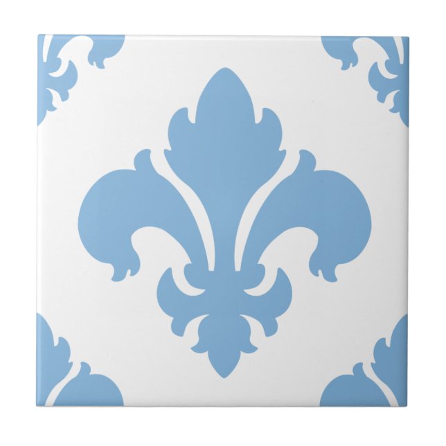 Carreau Bleu placide de Fleur De Lis 2 (Devant)