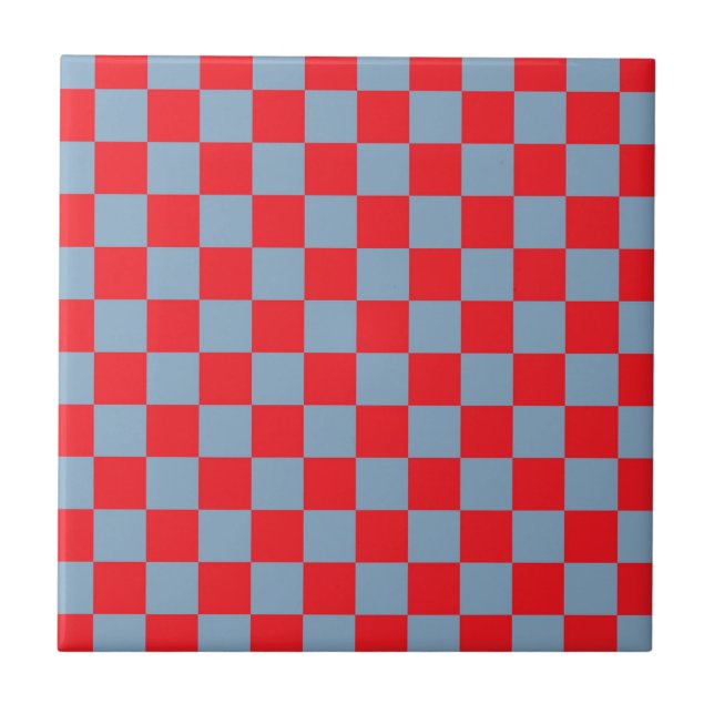 Carreau Bleu rouge À damiers En vichy Motif (Devant)