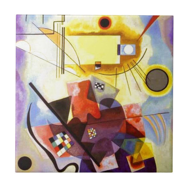 Carreau Bleu rouge jaune Kandinsky peinture Abstraite (Devant)