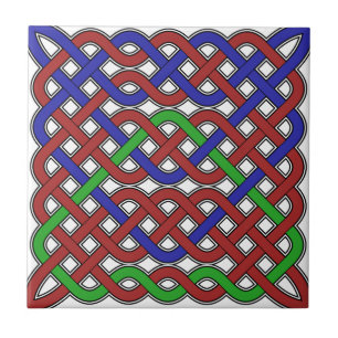 Carreau Bleu, vert et rouge céleste noeuds