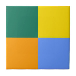 Carreau Bleu Vert Jaune Orange