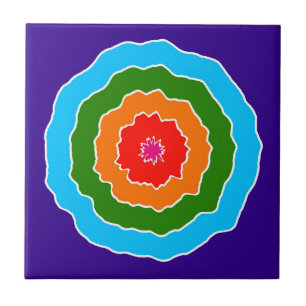 Carreau bleu violet vert orange rouge