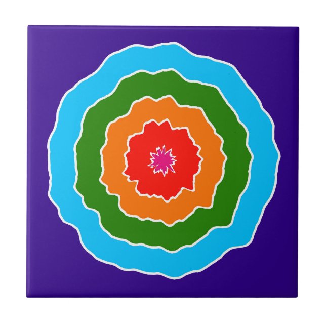 Carreau bleu violet vert orange rouge (Devant)