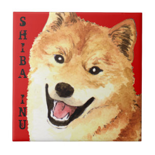 Carreau Bloc de couleur de Shiba Inu