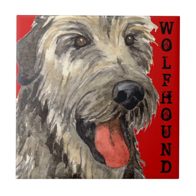 Carreau Bloc de couleur Wolfhound irlandais (Devant)