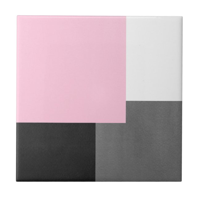 Carreau Bloc de Pink Gray Black and White Geometric (Devant)