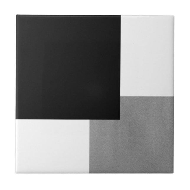 Carreau Bloc géométrique gris noir et blanc (Devant)