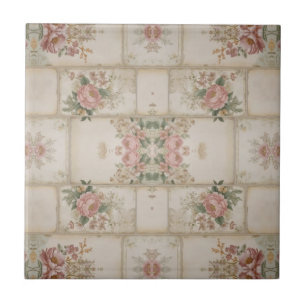 Carreau Blocs Floraux Vintage Miroir