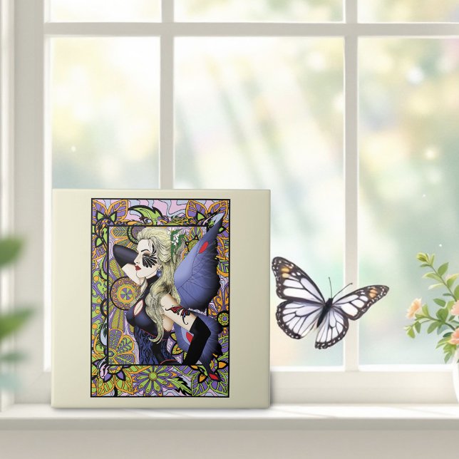 Carreau Blonde Fairy Floral Purple (Créateur téléchargé)