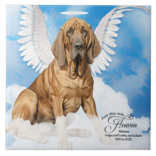 Carreau Bloodhound Chien Angel Custom Pet Memorial
